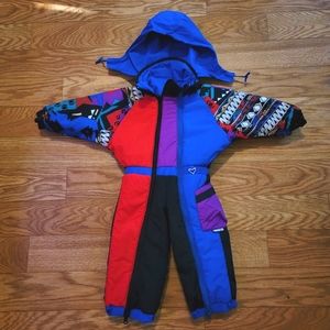 Vintage Obermeyer Reversible Kids Snow Ski Pantsuit